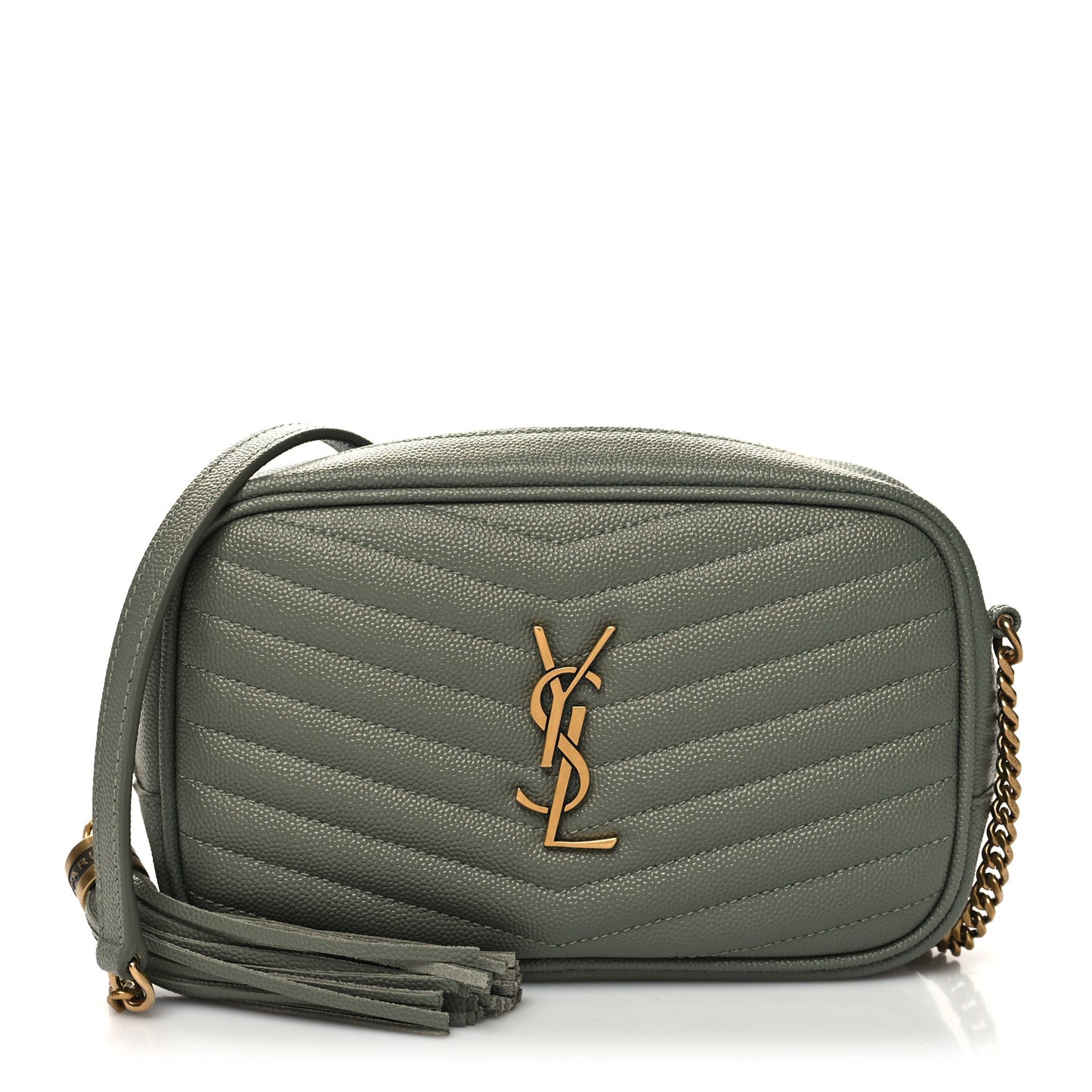 Grain De Poudre Matelasse Monogram Mini Lou Camera Bag Light Sage