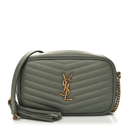 Saint Laurent Grain De Poudre Matelasse Monogram Mini Lou Camera Bag Light Sage 1 of 10
