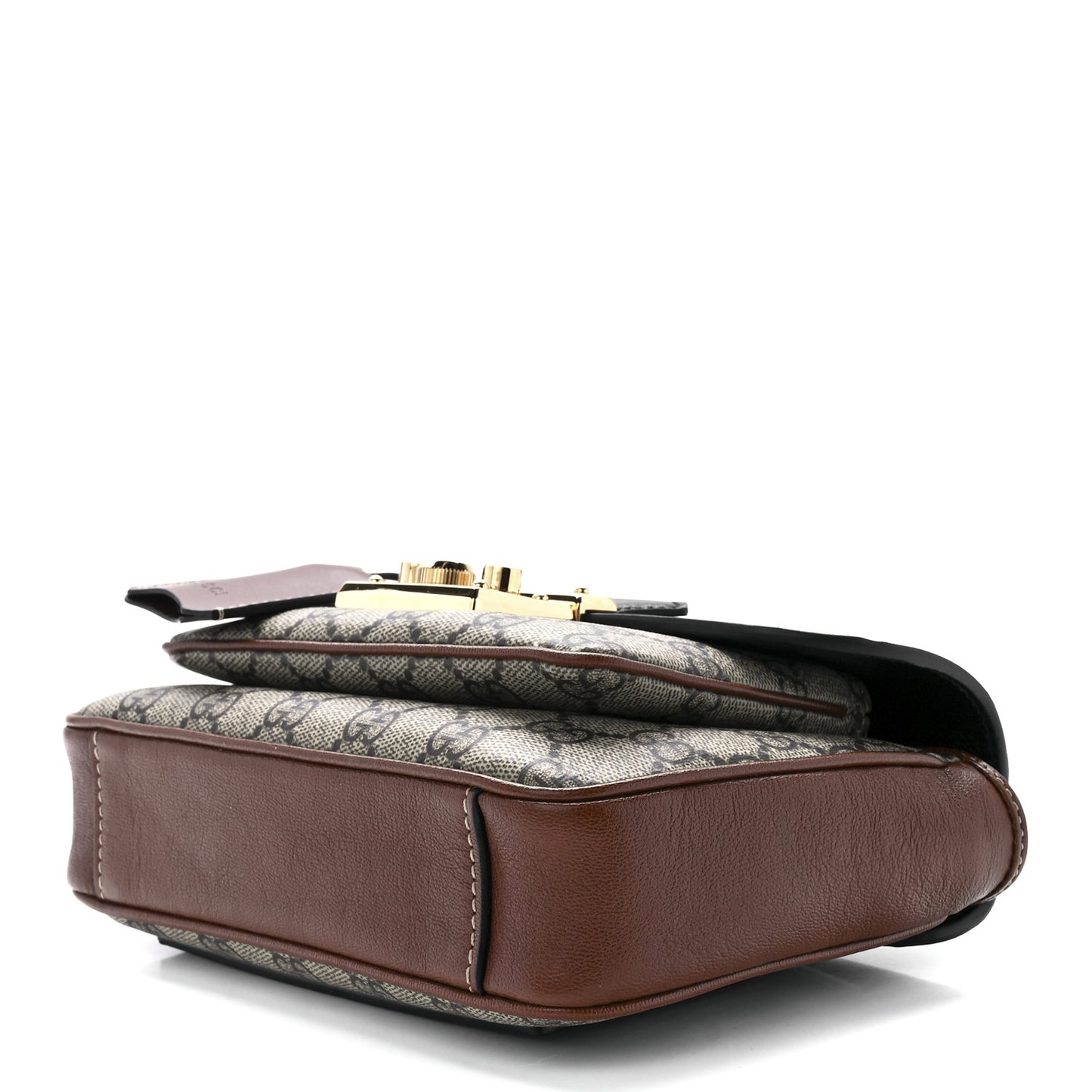 GG Supreme Monogram New Sakai Lux Calfskin Mini Padlock Flap Pocket Shoulder Bag Beige Ebony Black Cuir