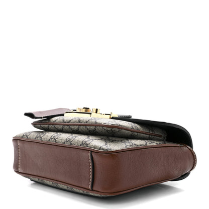 Gucci GG Supreme Monogram New Sakai Lux Calfskin Mini Padlock Flap Pocket Shoulder Bag Beige Ebony Black Cuir 11 of 13