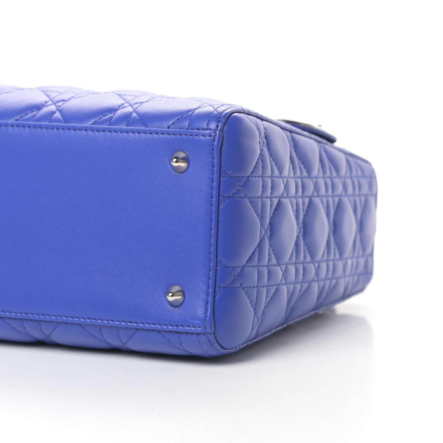 Christian Dior Lambskin Cannage Medium Lady Dior Blue Persan 10 of 11