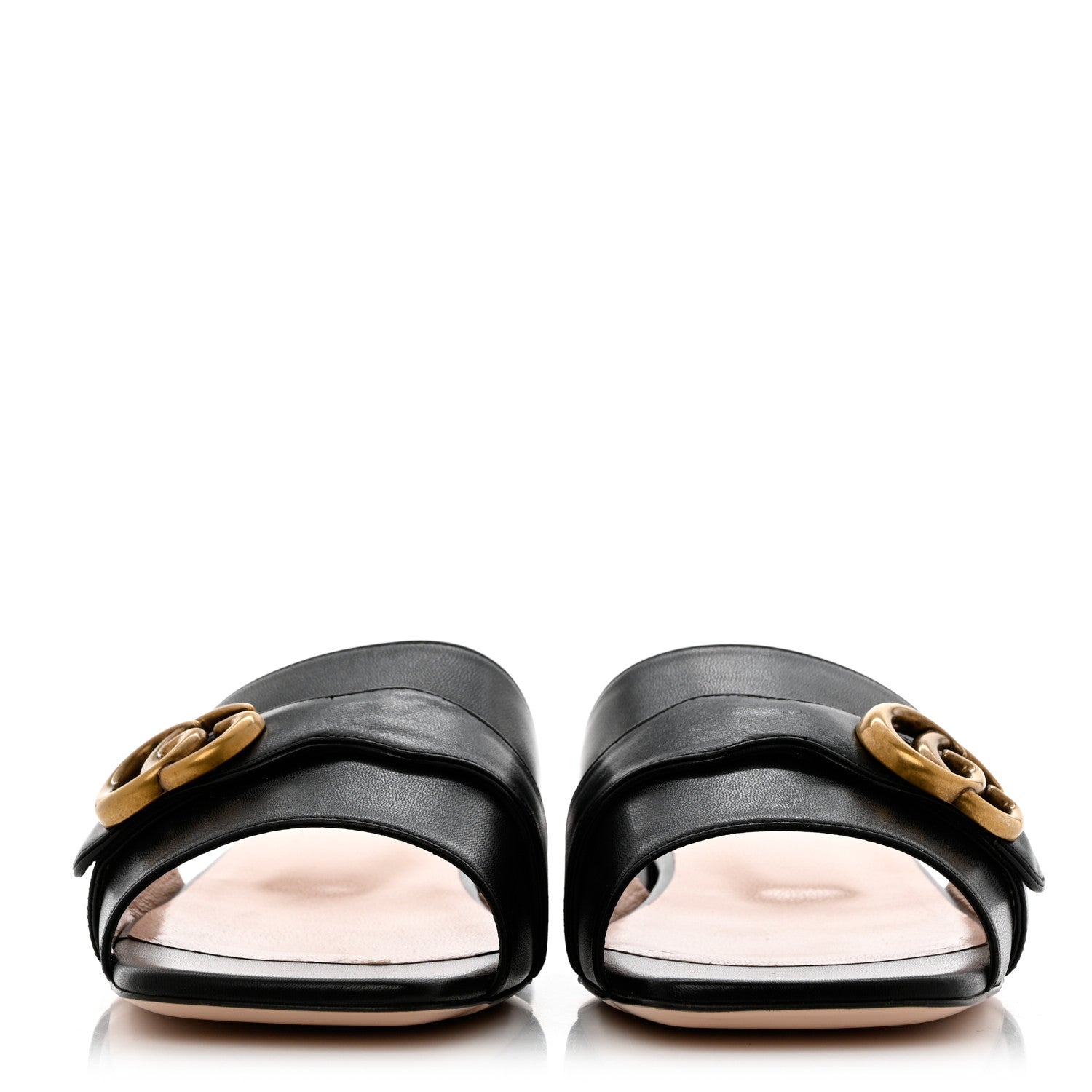 Gucci Malaga Kid GG Marmont Flat Slide Sandals 41 Black 2 of 9