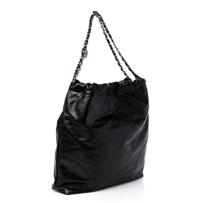 Chanel Shiny Calfskin Quilted Large Chanel 22 Black 4 of 10