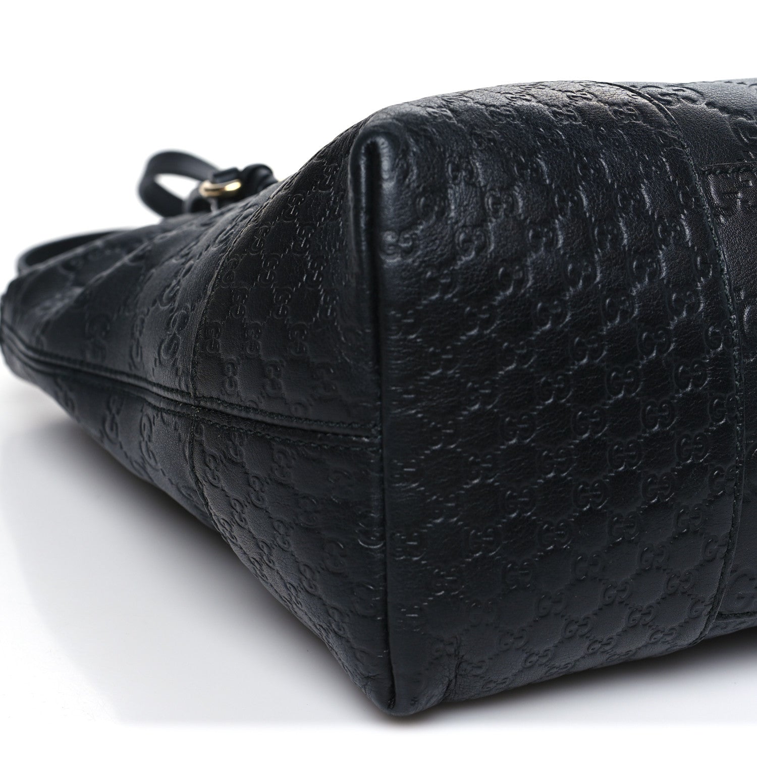 Gucci Guccissima Medium Bree Foldover Tote Black 9 of 13