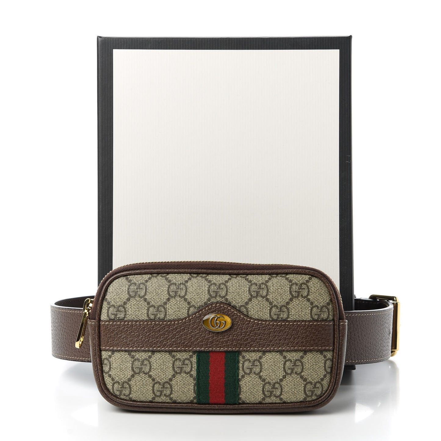 GG Supreme Monogram Ophidia Belted iPhone Case 85 34 Dark Brown