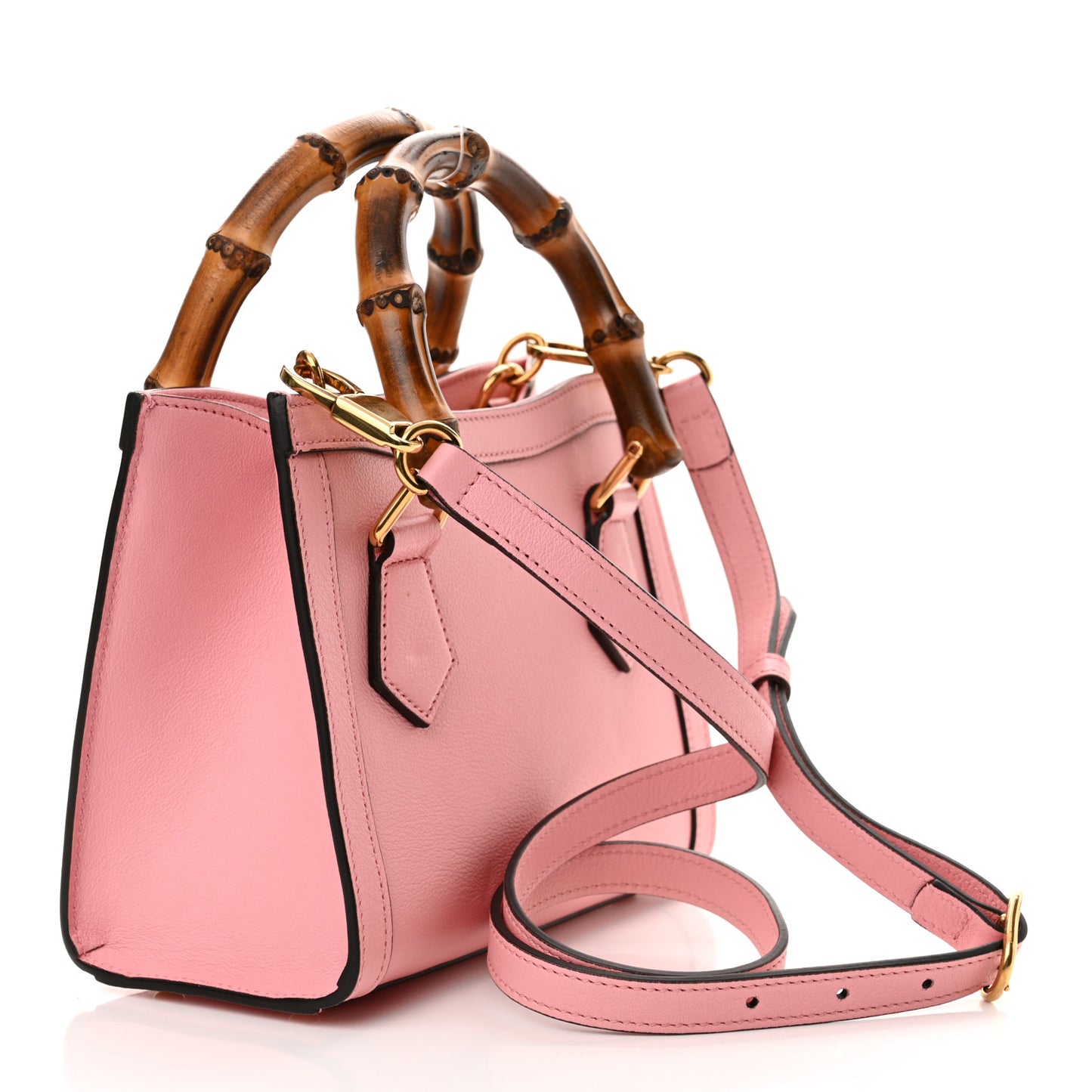 Wonka Grain Calfskin Mini Diana Tote Bag Wild Rose Fuxia Fluo