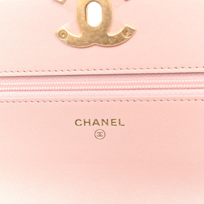 Chanel Lambskin Quilted Chanel 19 Wallet On Chain WOC Light Pink 6 of 11