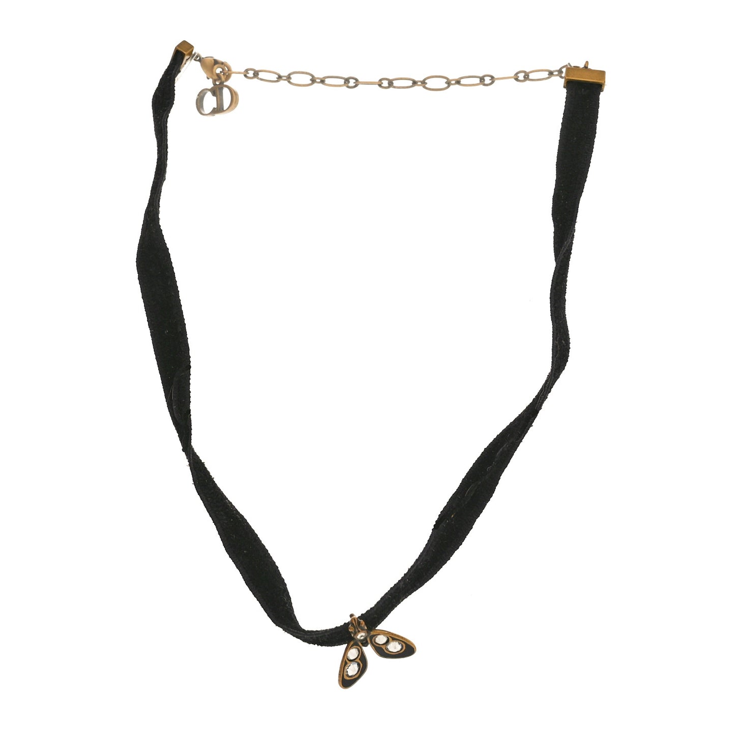 Velvet Ribbon Butterfly Choker Necklace Black