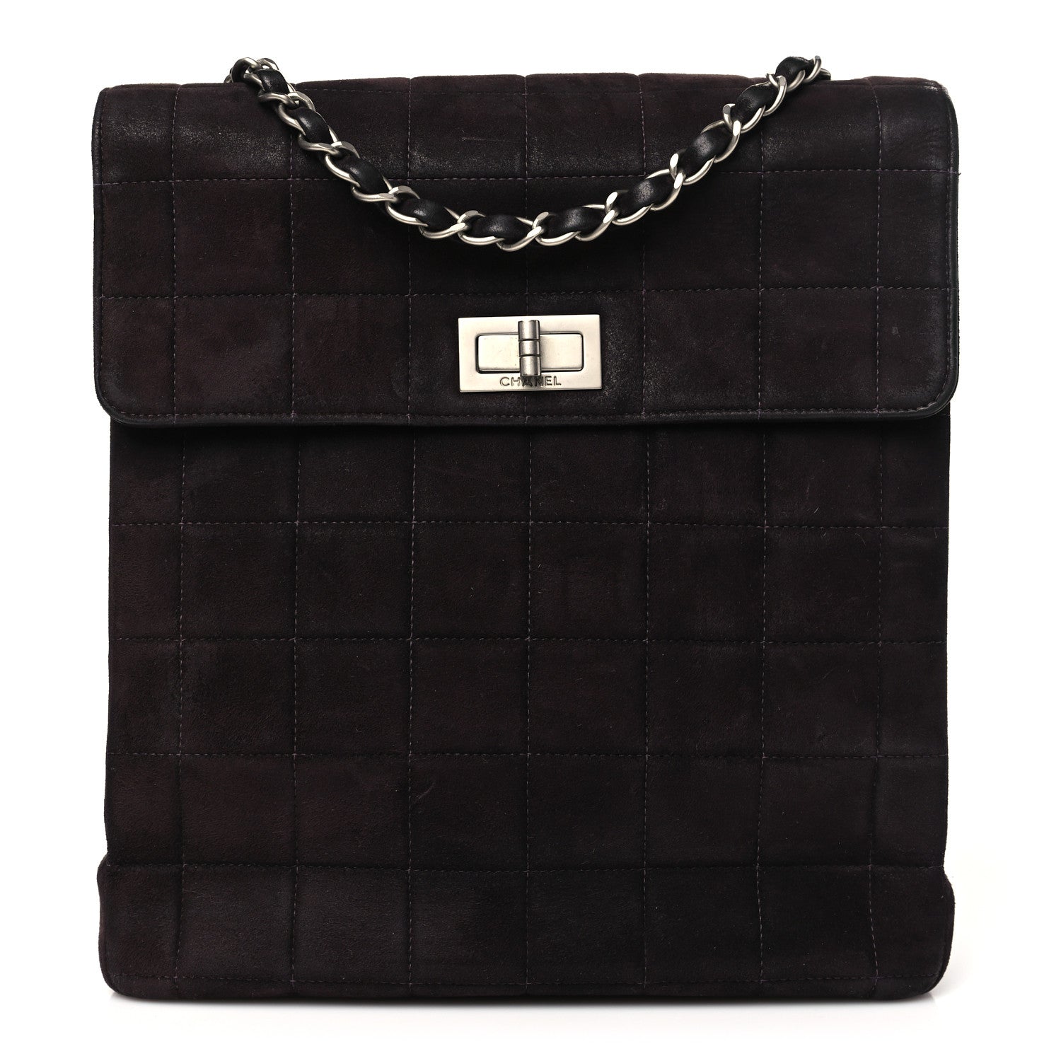 Chanel Suede Chocolate Bar Mademoiselle Shoulder Bag Brown 1 of 12