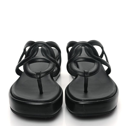 Hermes Nappa Gipsy Sandals 38 Black 2 of 9
