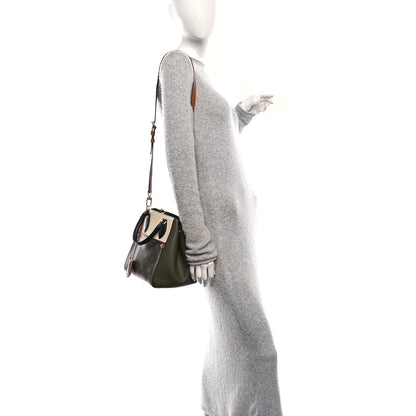 Louis Vuitton Calfskin Monogram Fold Tote Black Khaki Cream 2 of 9