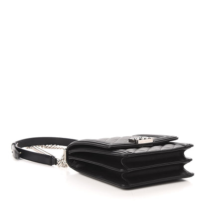 Chanel Calfskin Quilted North South Boy Flap Black 4 of 11