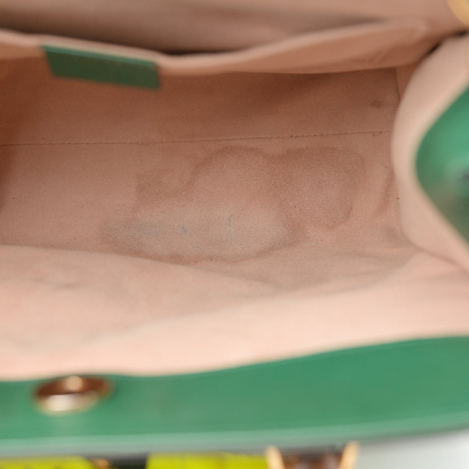 Gucci Wonka Grain Calfskin Small Diana Tote Bag Green Yellow Fluo 12 of 16
