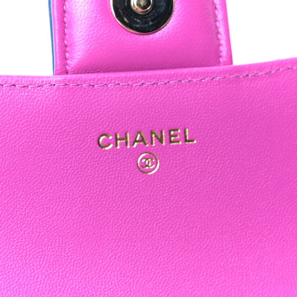 Chanel Lambskin Quilted Glasses Case With Chain Blue Purple 5 of 5