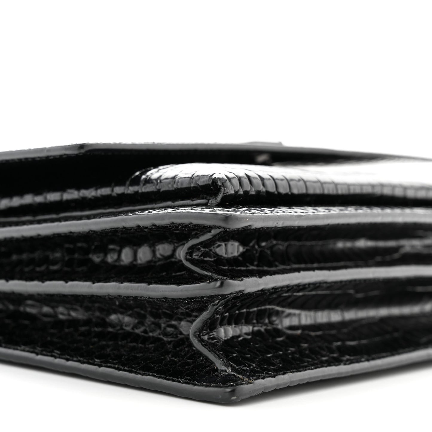 Calfskin Crocodile Embossed Medium Monochrome Monogram Sunset Black
