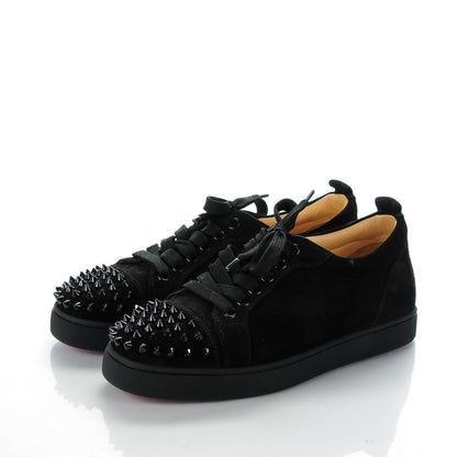 Christian Louboutin Suede Louis Junior Spikes Flat Sneakers 36.5 Black 3 of 8