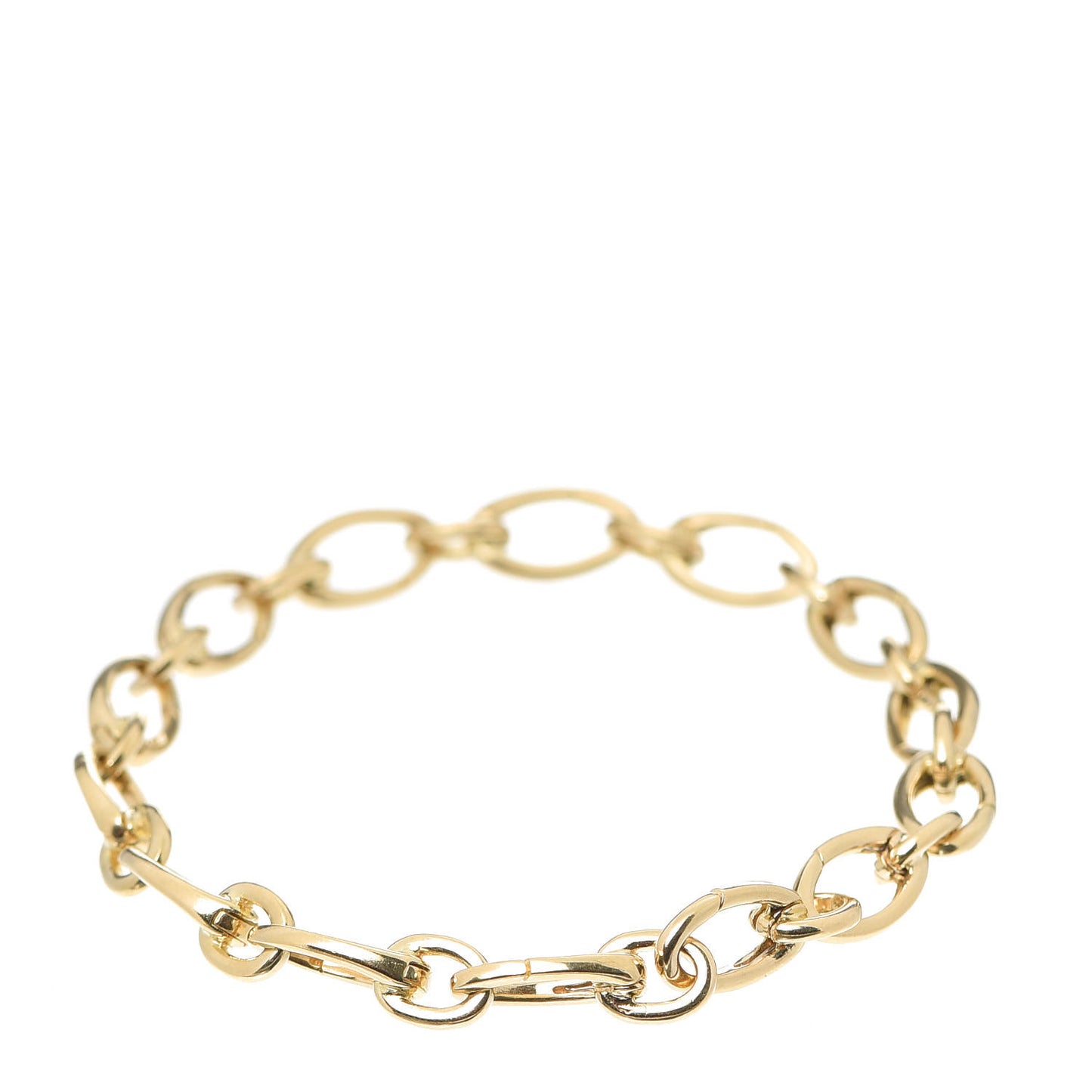 18K Yellow Gold Clasping Oval Link Bracelet