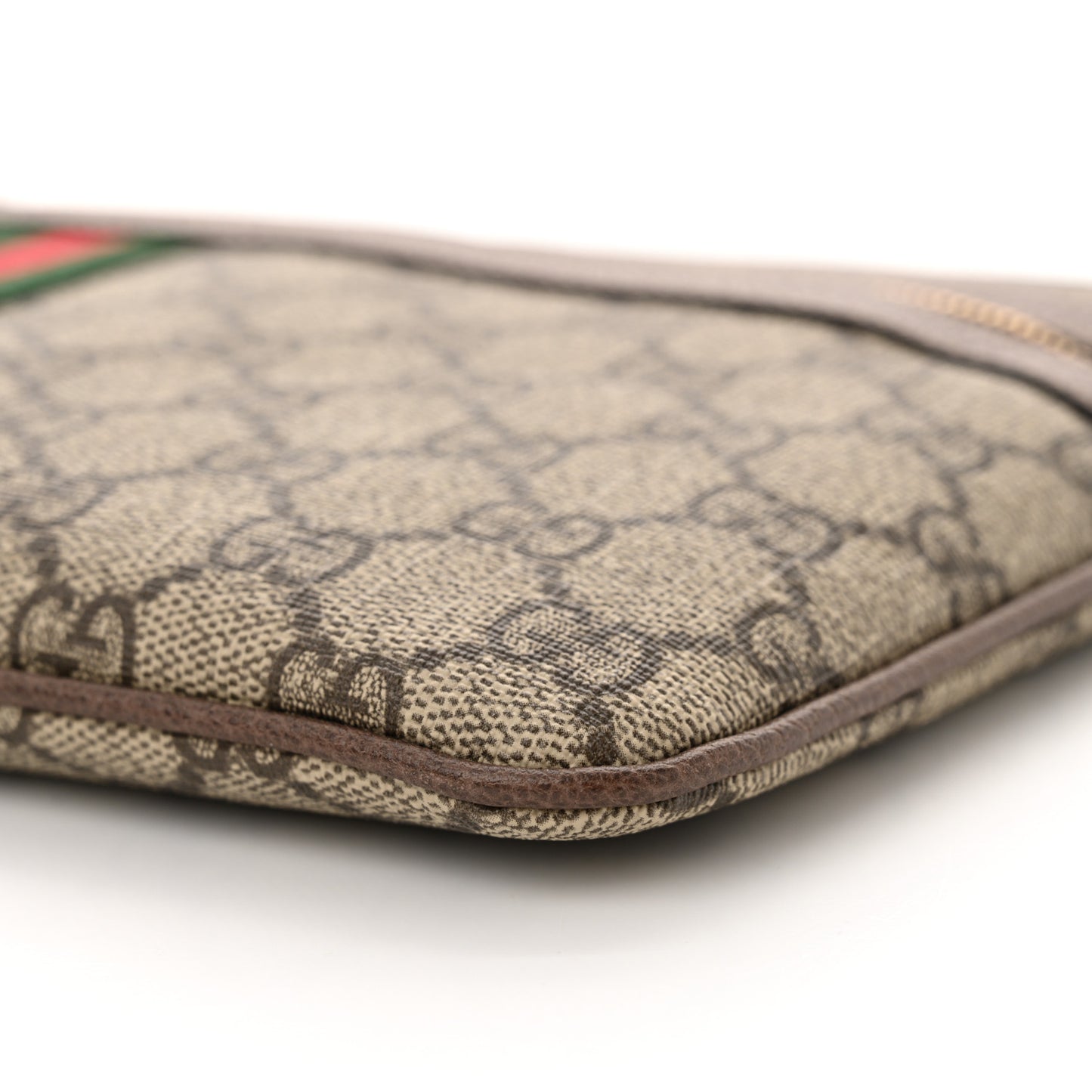 GG Supreme Monogram Large Ophidia Pouch Clutch Brown