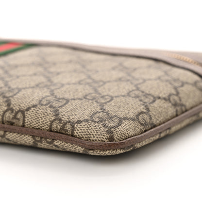 Gucci GG Supreme Monogram Large Ophidia Pouch Clutch Brown 10 of 11