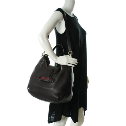Gucci Calfskin Web Medium Dressage Hobo Coffee Brown 2 of 7