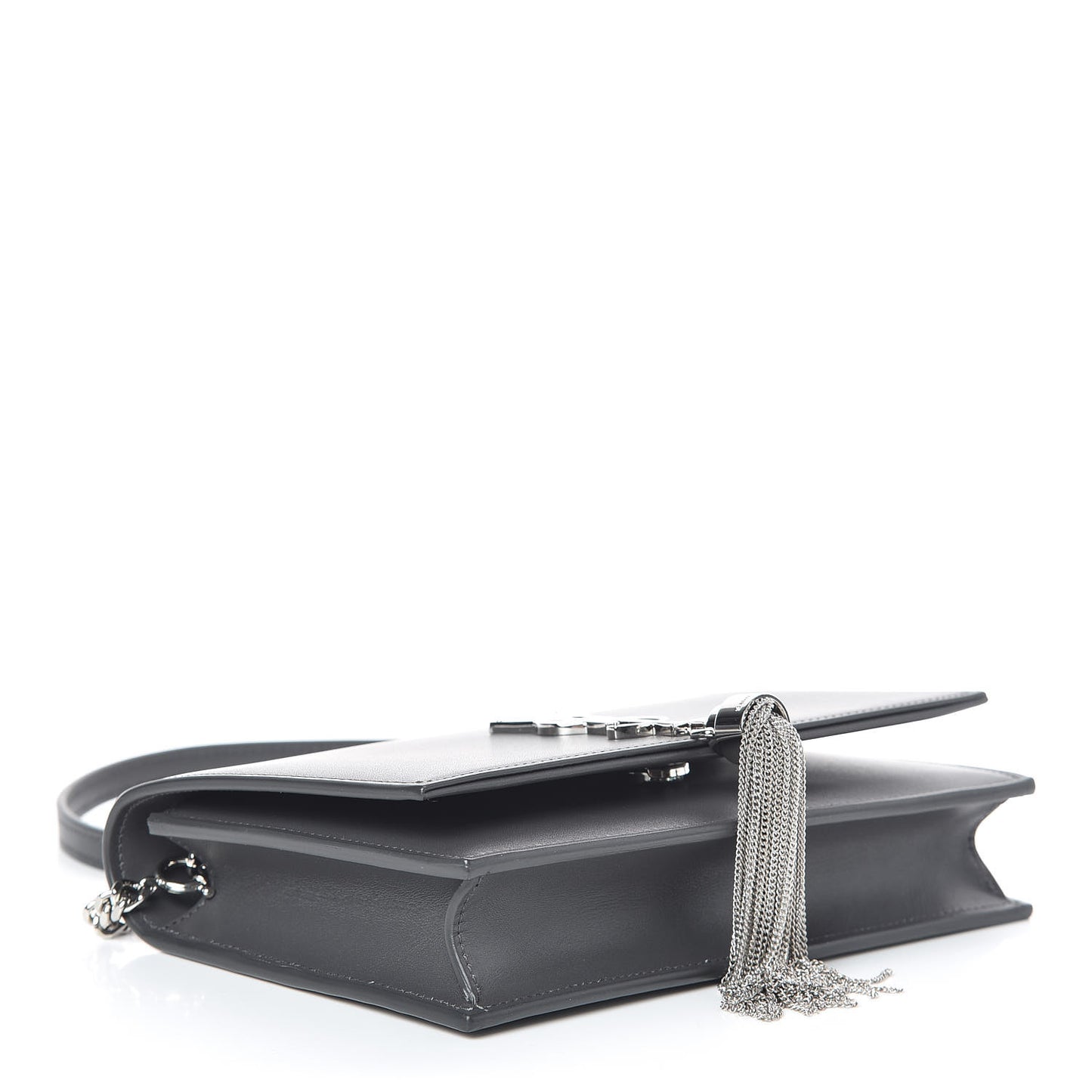 Smooth Calfskin Classic Monogram Kate Tassel Chain Wallet Asphalt