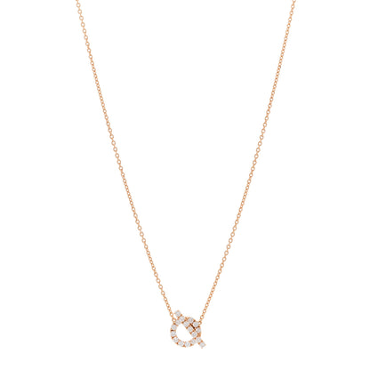 Hermes 18K Rose Gold Diamond Finesse Pendant Necklace 1 of 5
