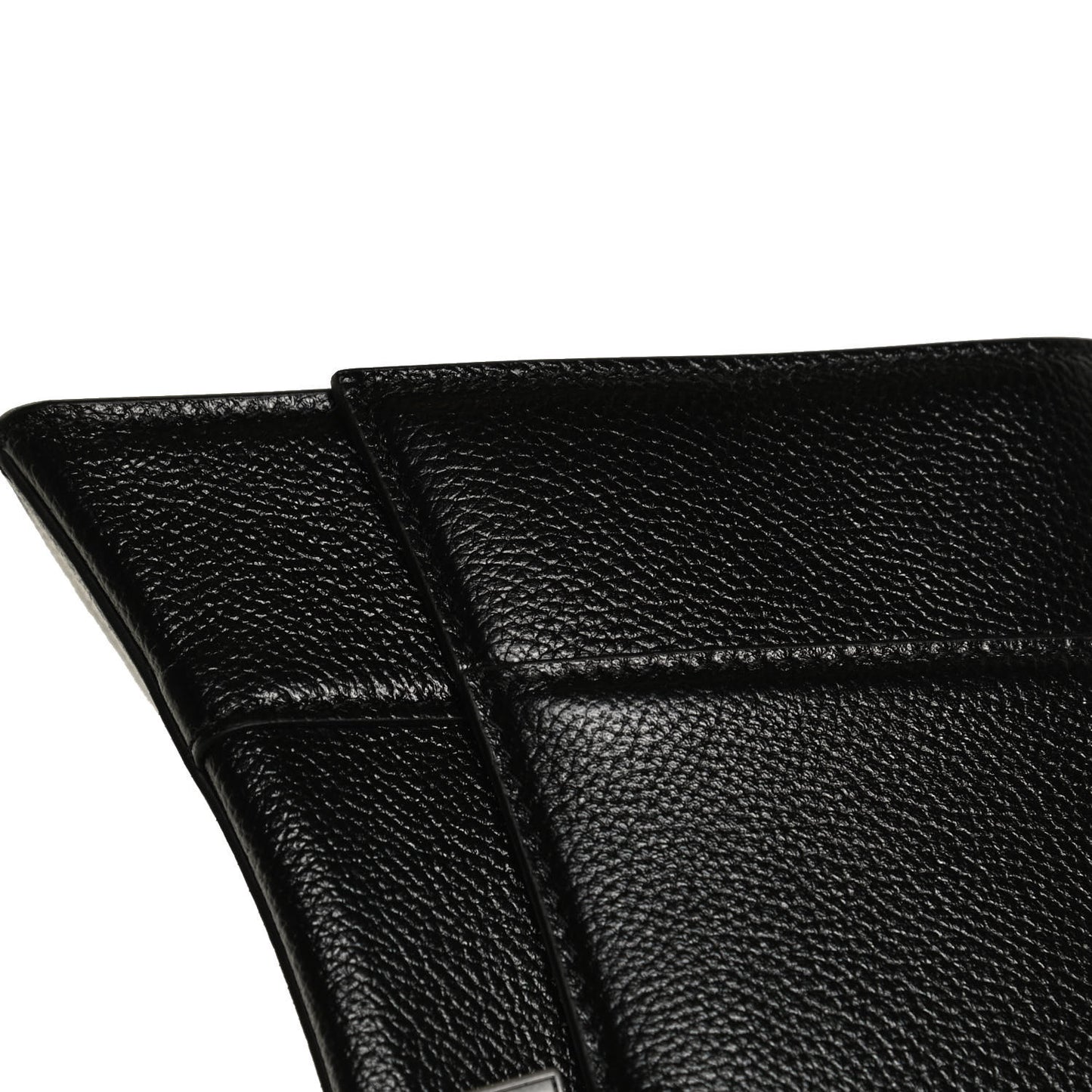 Grained Calfskin Small Hourglass Top Handle Bag Black