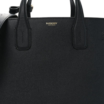 Burberry Grainy Calfskin House Check Medium Banner Tote Black 7 of 9