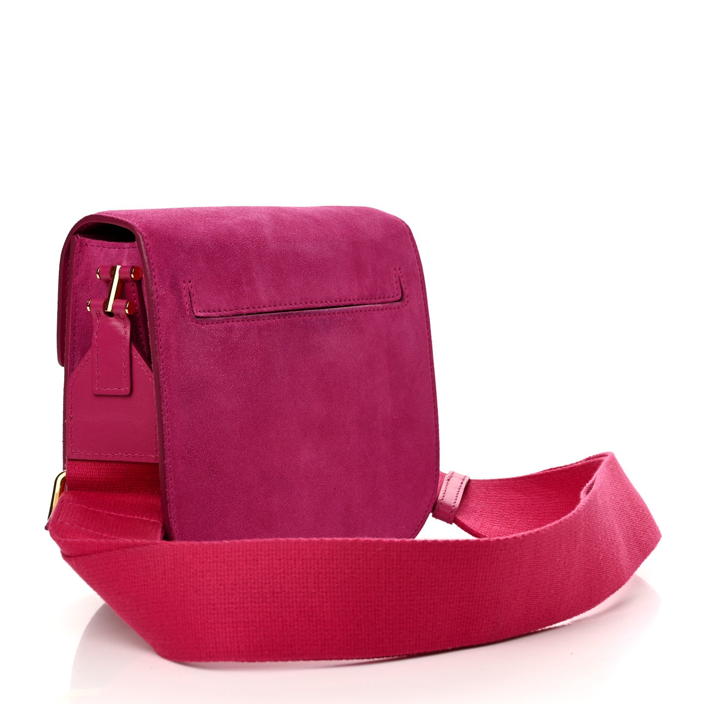 Suede T Clasp Tara Crossbody Bag Berry Pink