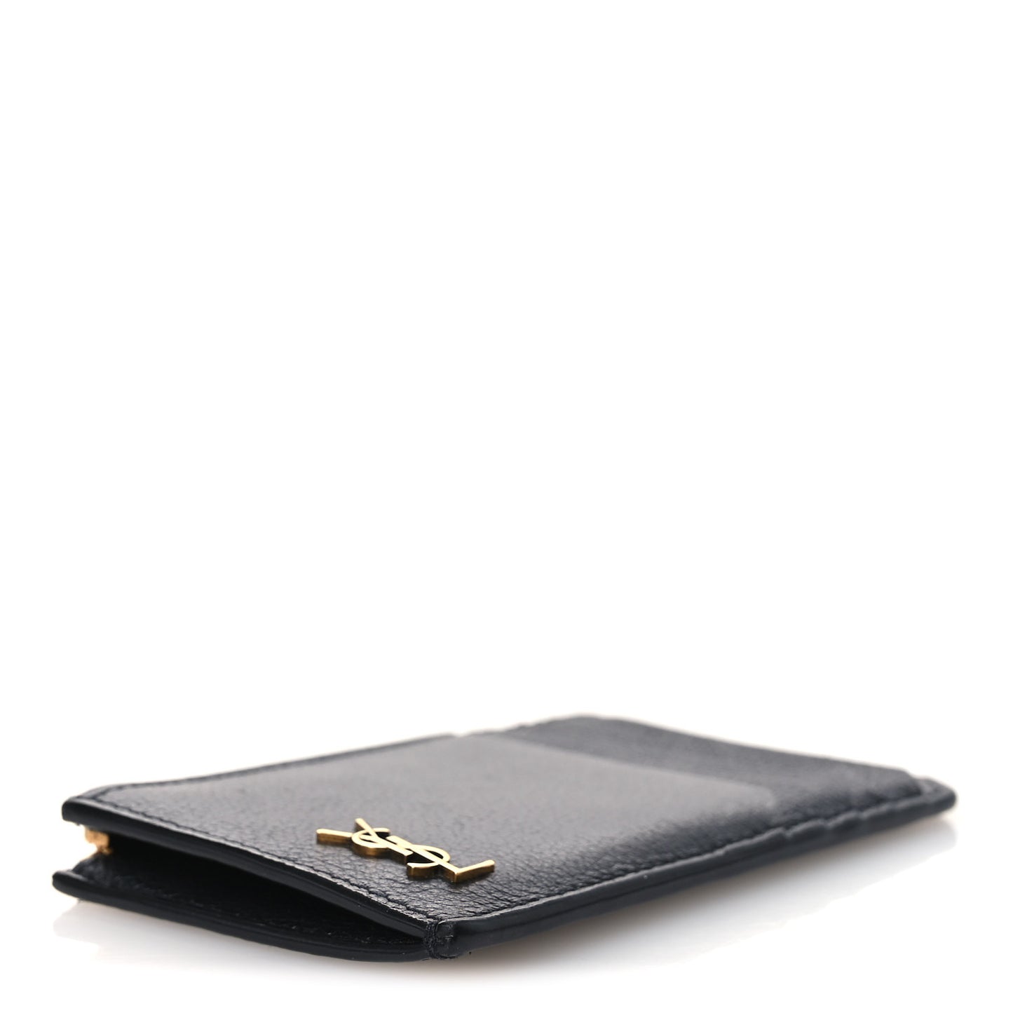Grained Calfskin Monogram 5 Fragments Zip Pouch Card Holder Black