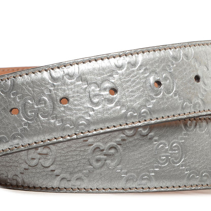 Gucci Guccissima GG Belt 80 32 Silver 3 of 5