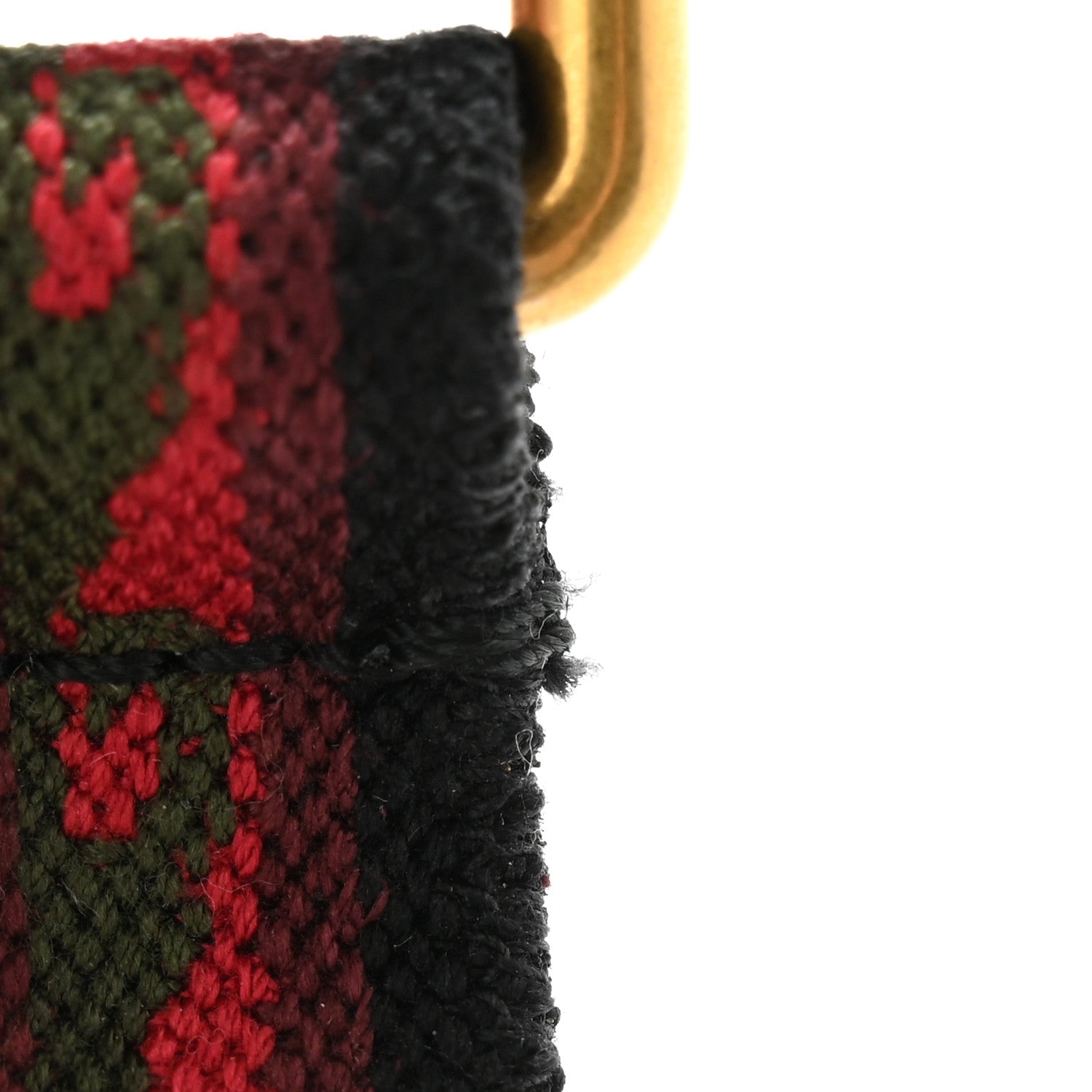 Christian Dior Canvas Embroidered Studded Bohemian Shoulder Strap Red 5 of 5