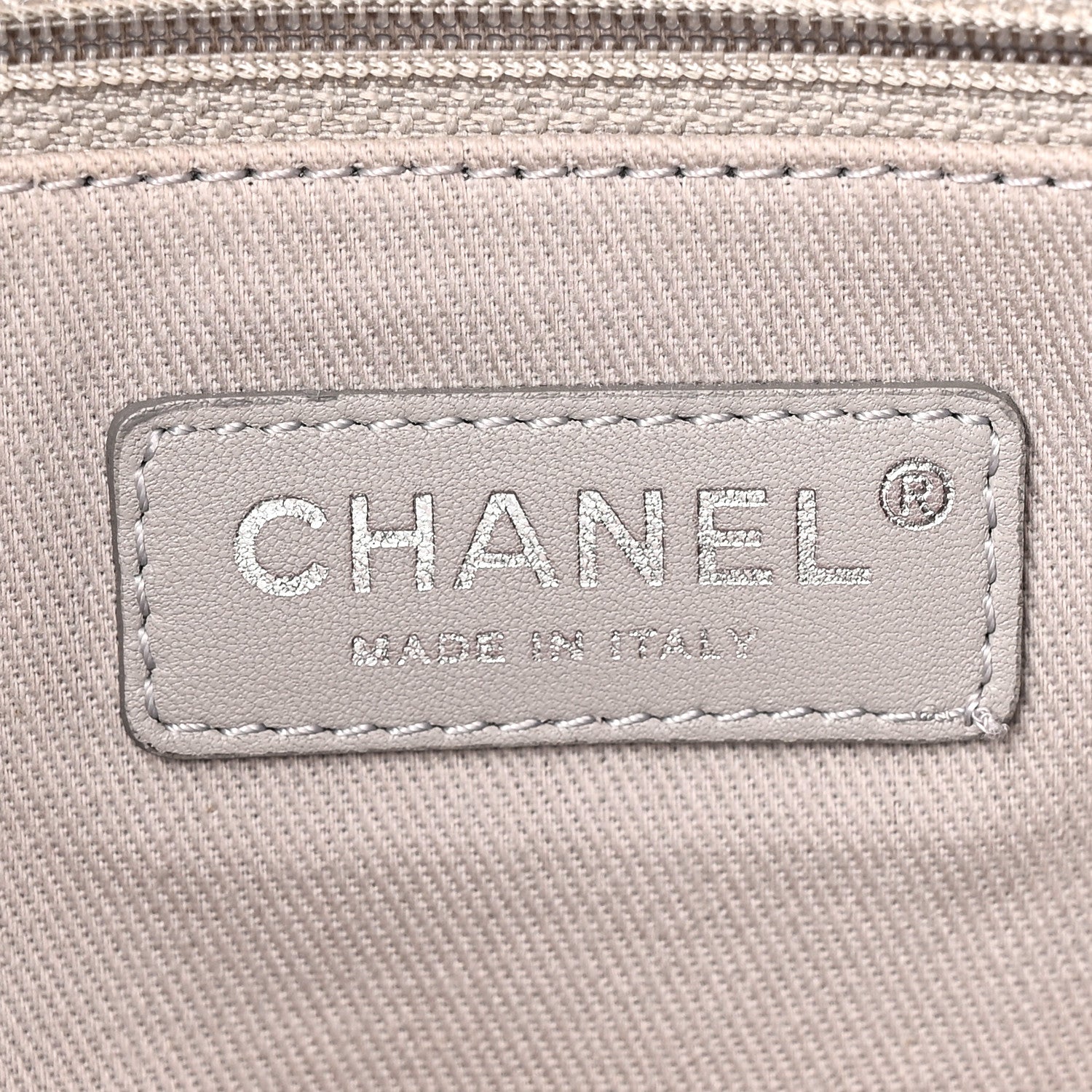 Chanel Calfskin Laser Cut Perforated CC Tote Silver 6 of 10