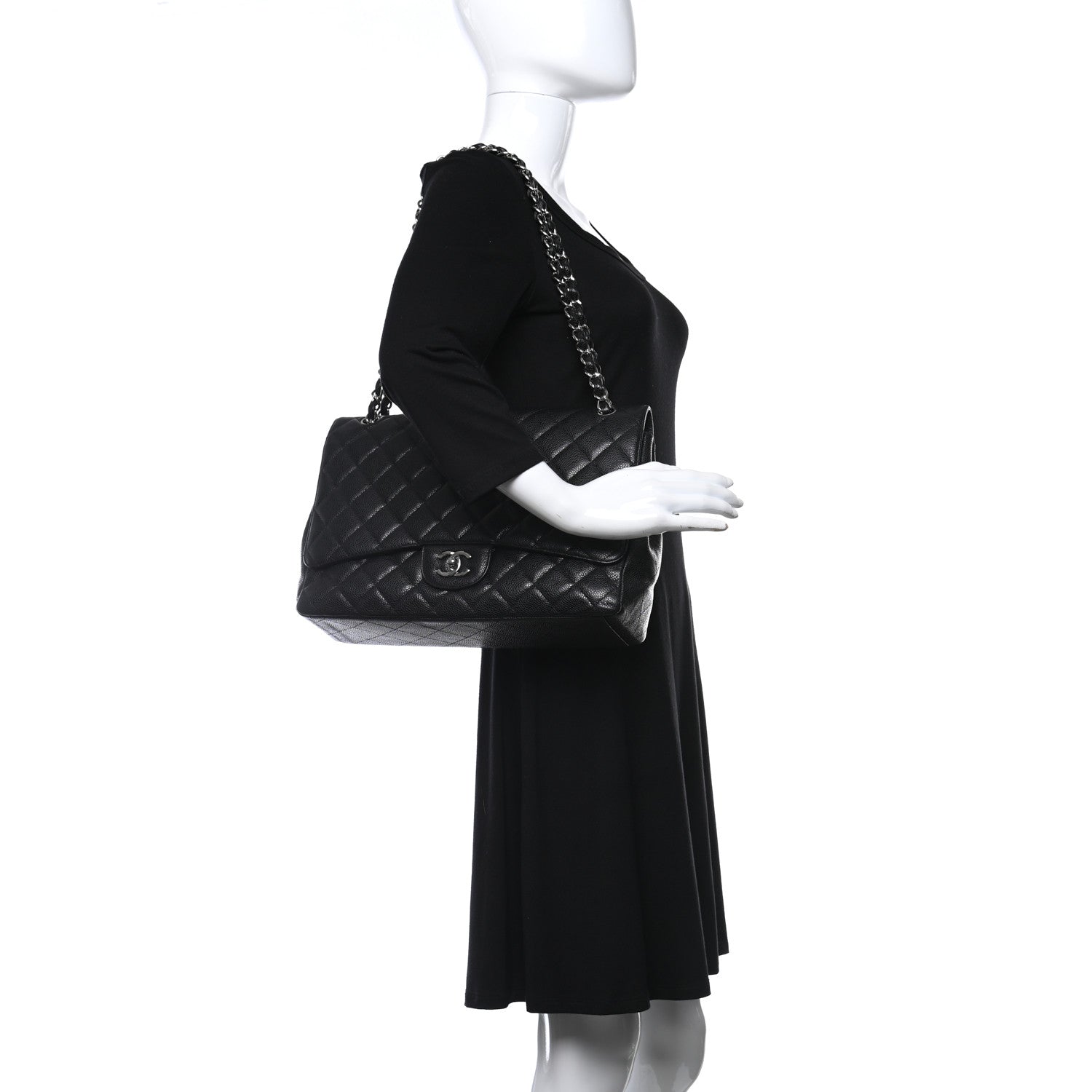 Chanel Caviar Quilted Maxi Single Flap Black 2 of 11