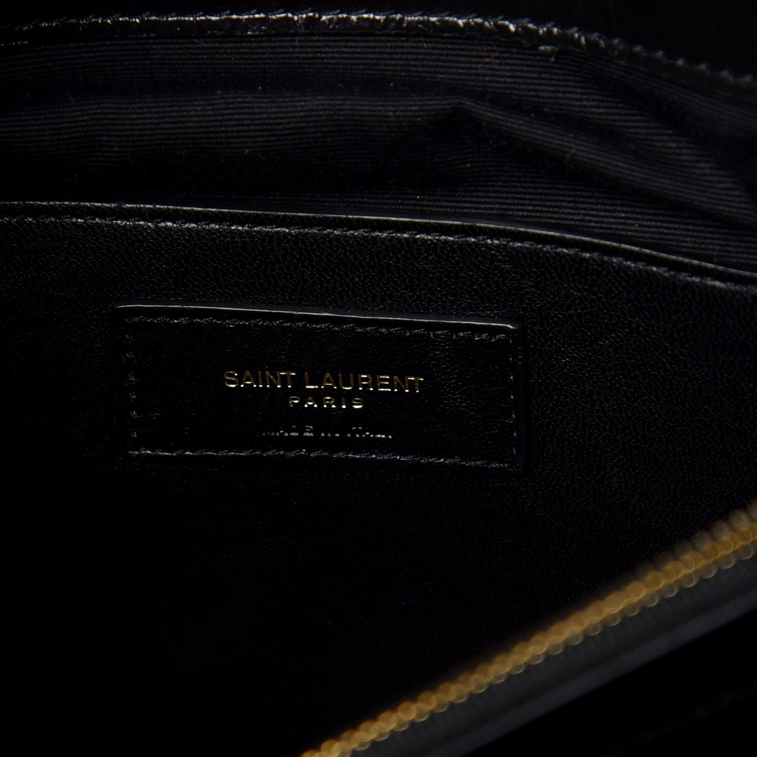 Saint Laurent Cracked Shiny Calfskin Matelasse Chevron Monogram Large College Satchel Black 10 of 12