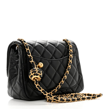 Chanel Lambskin Quilted Mini Pearl Crush Flap Black 3 of 9