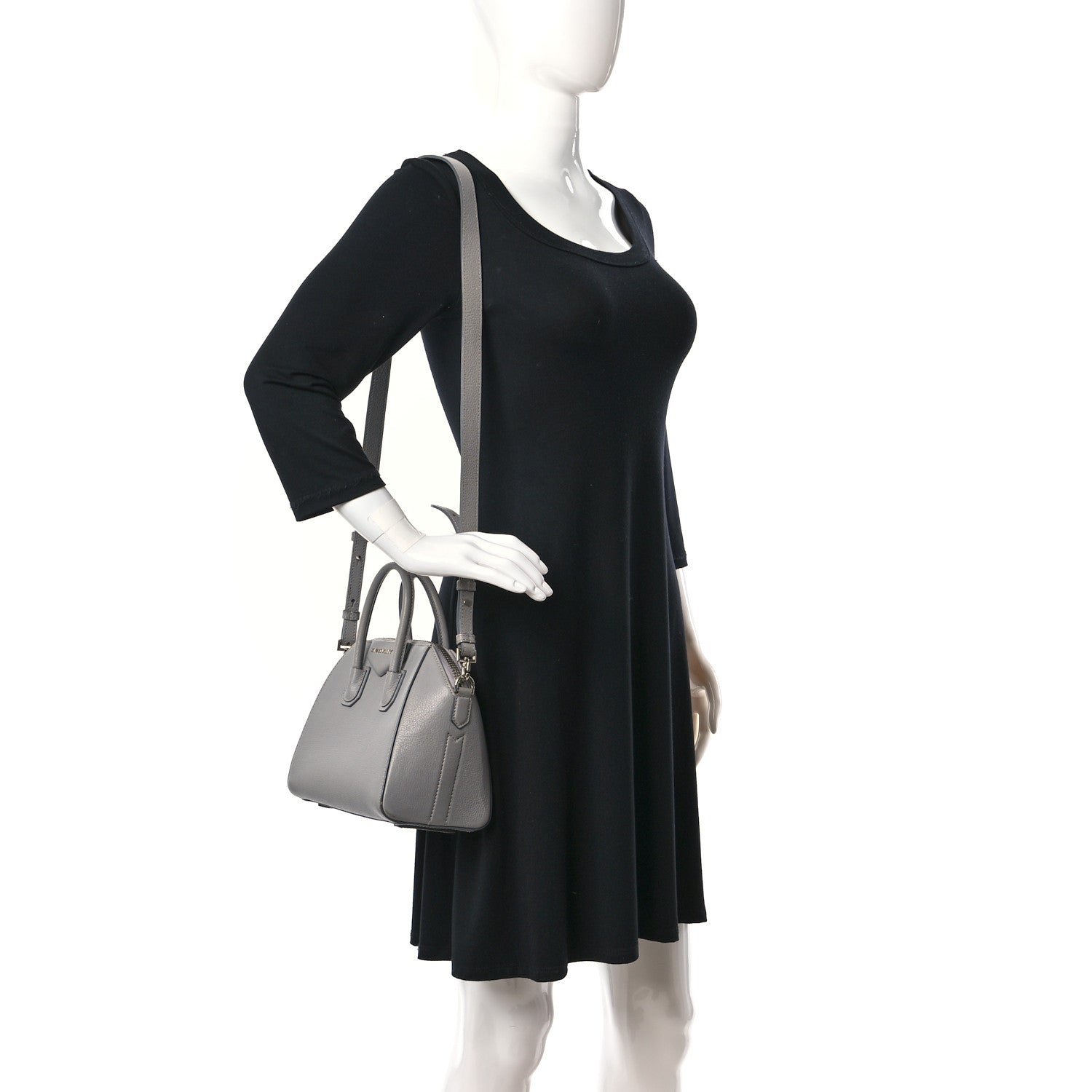 Givenchy Sugar Goatskin Mini Antigona Pearl Grey 2 of 9