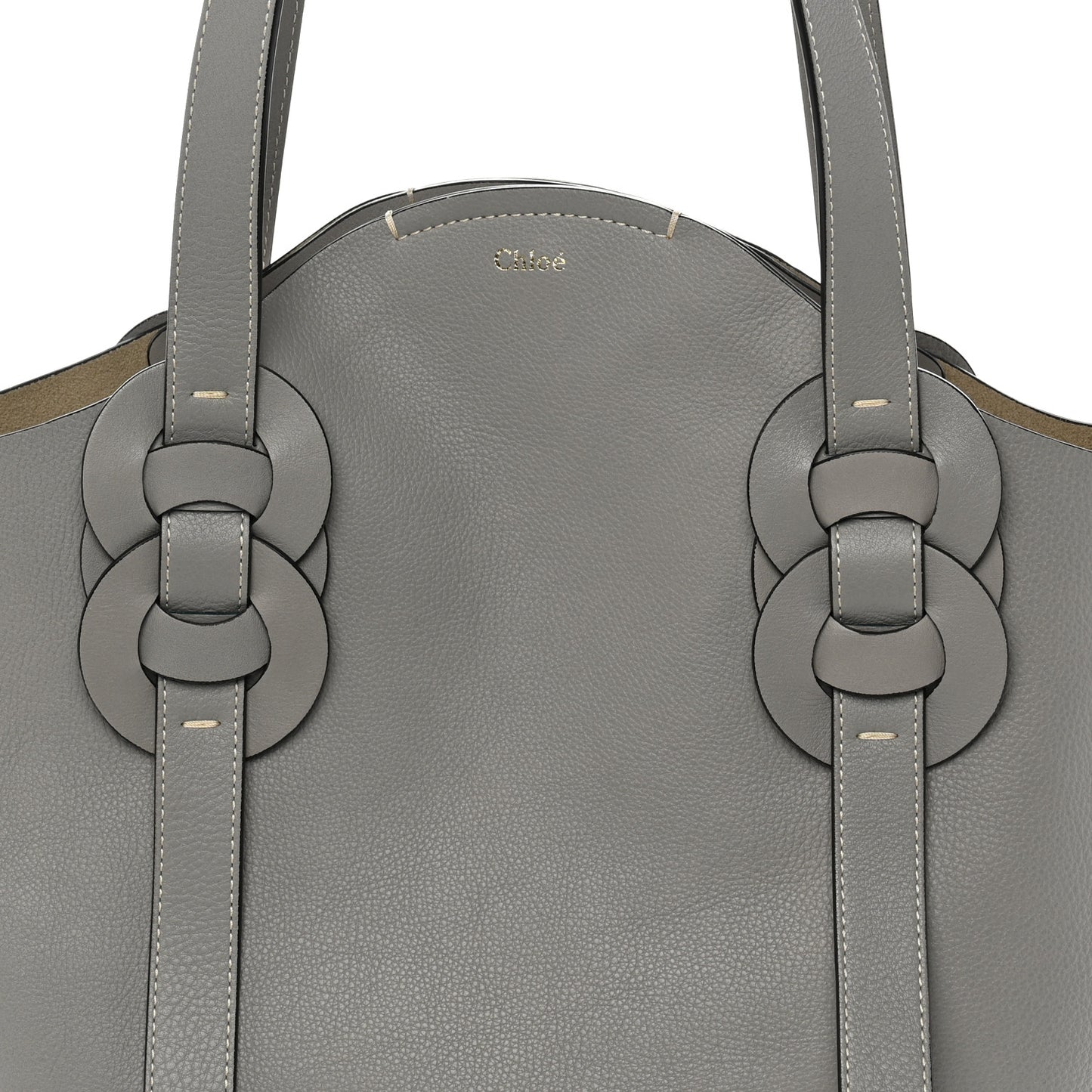 Small Grain Smooth Calfskin Medium Darryl Tote Motty Grey