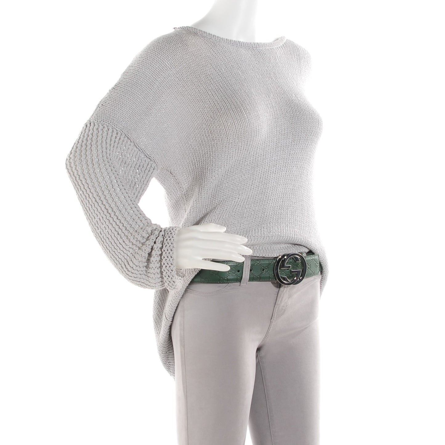 Guccissima Interlocking G Belt 85 34 Green