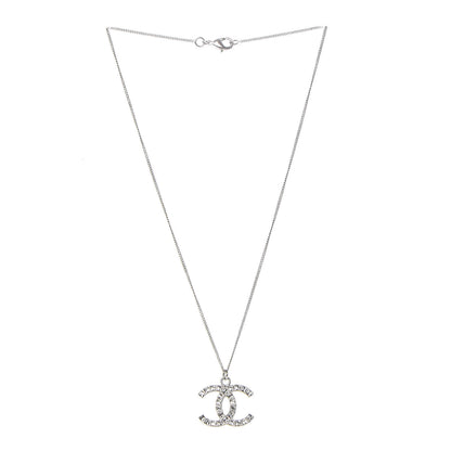 Chanel Baguette Crystal CC Necklace Silver 3 of 5