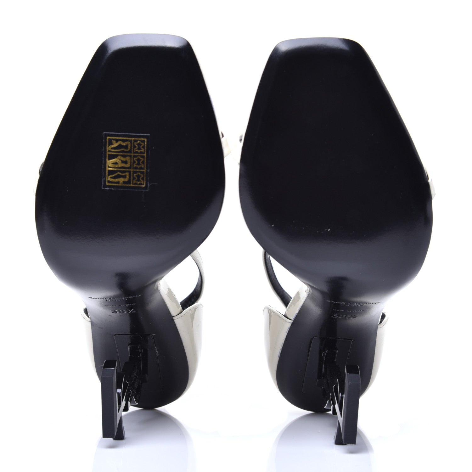 Saint Laurent Patent Calfskin 110 Opyum Sandals 38.5 Neutro 6 of 10