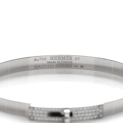 Hermes 18K White Gold Diamond PM Kelly Pave Bracelet ST 3 of 4