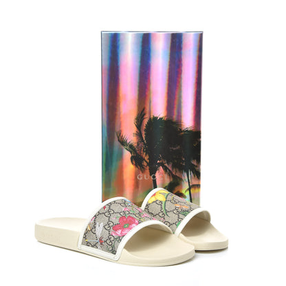 Gucci GG Supreme Monogram Flora Pursuit Slide Sandals 39 White 9 of 9