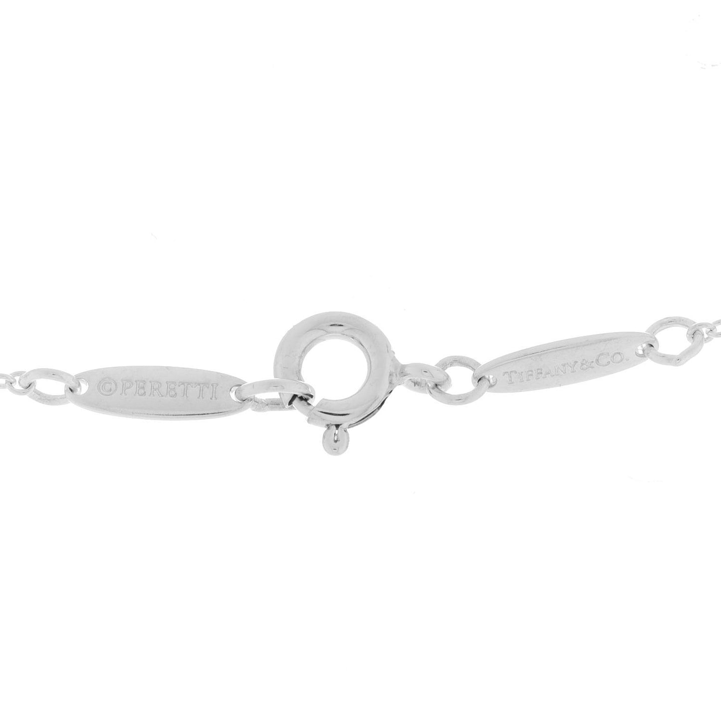 Sterling Silver 16mm Elsa Peretti Open Heart Pendant Necklace