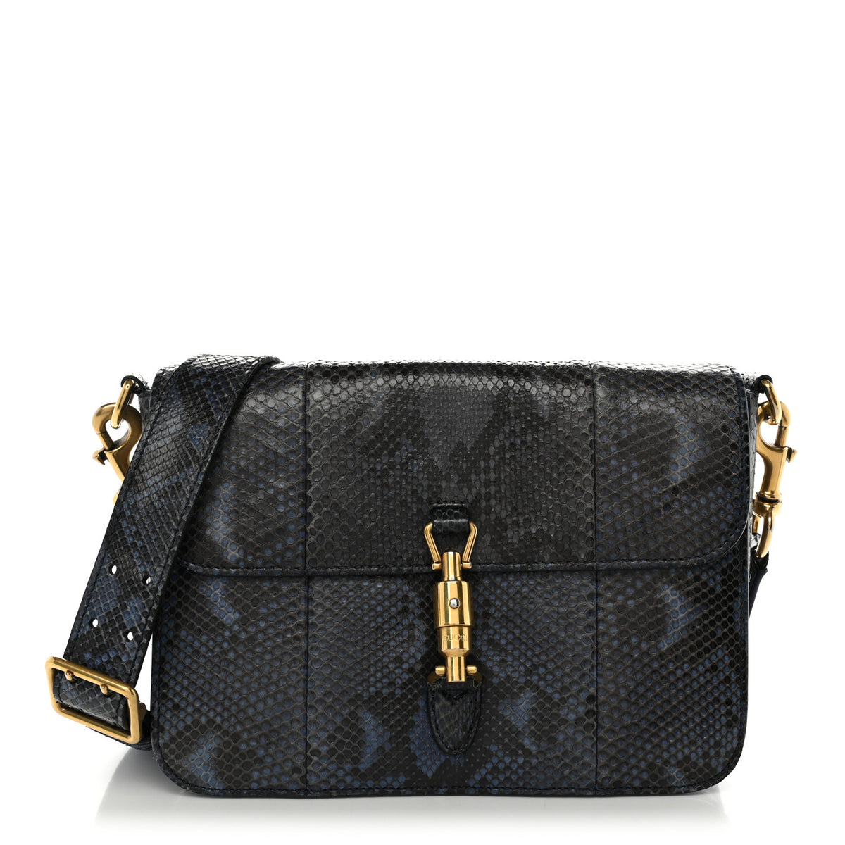 Snakeskin Small Jackie Shoulder Bag Blue