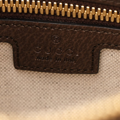 Gucci Monogram Jumbo GG Textured Dollar Calfskin Web Messenger Shoulder Bag Camel Ebony New Acero 6 of 11