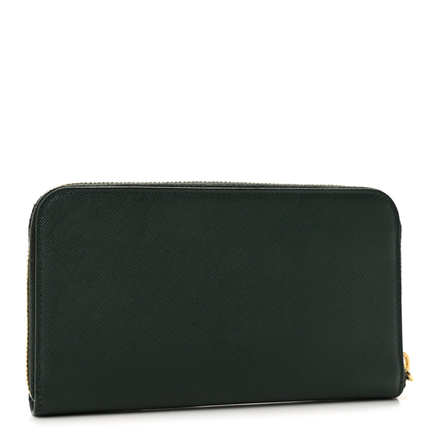 Saffiano Metal Zip Around Wallet Smeraldo