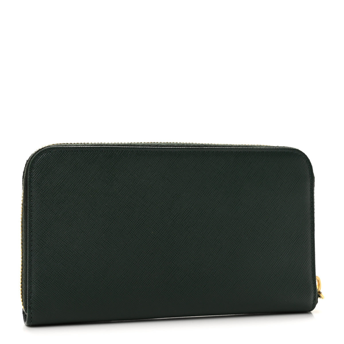 Prada Saffiano Metal Zip Around Wallet Smeraldo 3 of 11