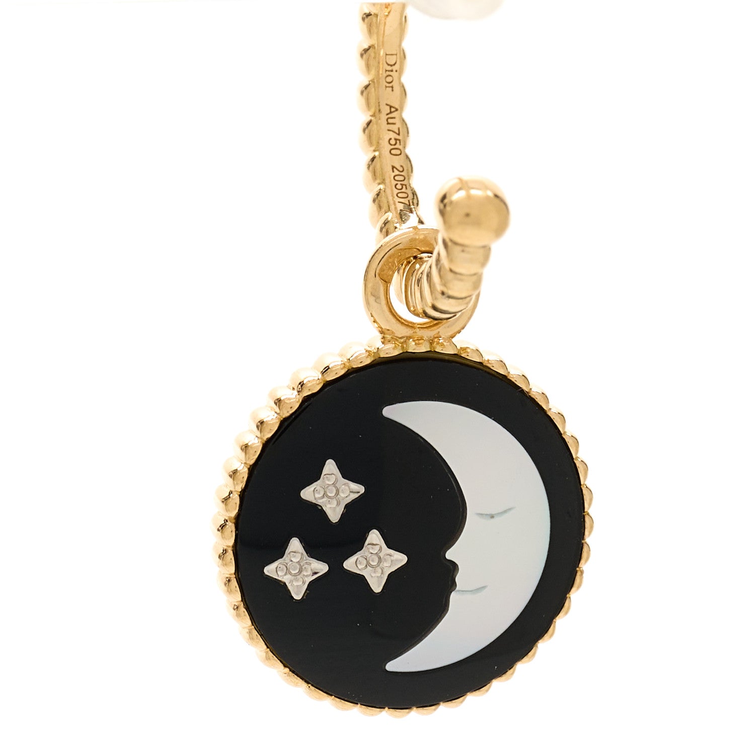 Christian Dior 18K Yellow Gold Diamond Black Onyx Mother of Pearl Rose Celeste Earrings Drop Earrings 4 of 4