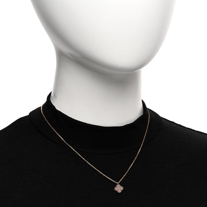 Van Cleef & Arpels 18K Rose Gold Carnelian Sweet Alhambra Pendant Necklace 2 of 5